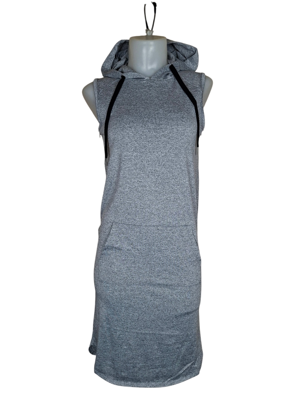 Rose Maternité Hoodie Dress Maternity Sleeveless Hodded Coverall Gray Dress